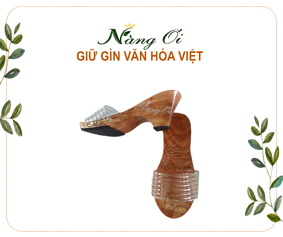 guốc gỗ làm từ gỗ xoan cao 7cm dễ đi, vững chắc